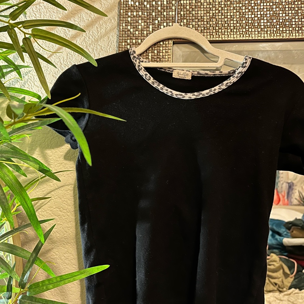 Brandy Melville black T-shirt w/ print neckline